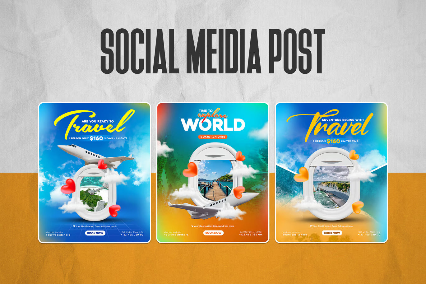 Travel and Tour Instagram Post Template Set