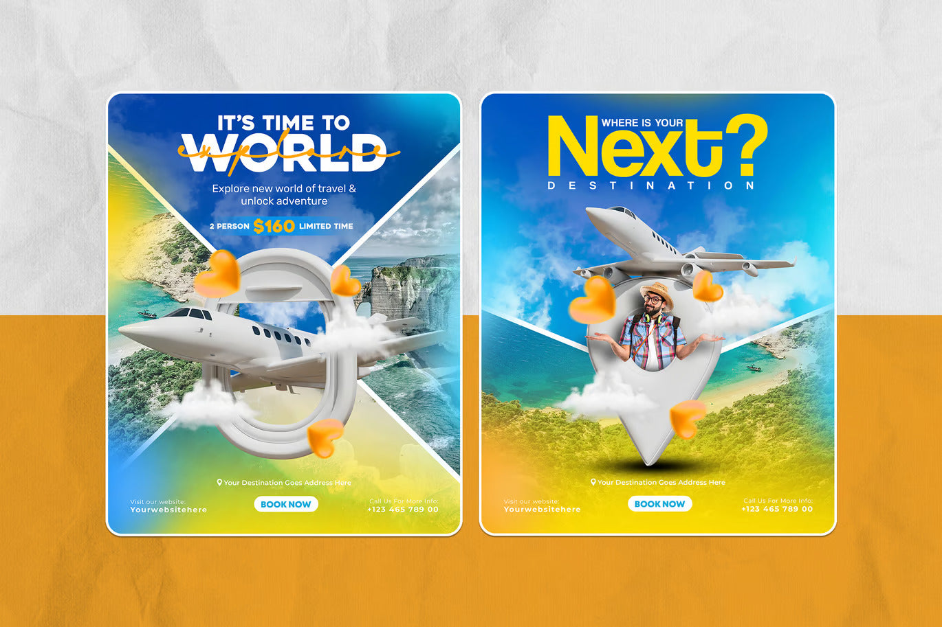 Travel and Tour Instagram Post Template Set