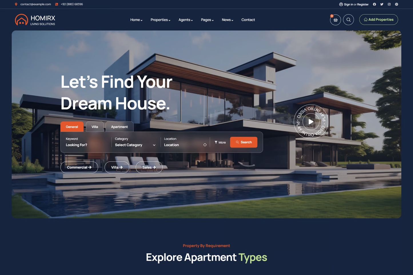 Homirx - Real Estate WordPress Theme